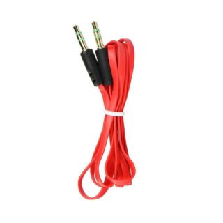 -&nbsp;OEM Cable AUX Jack 3,5 mm  male  to Jack 3,5 mm  male  flat 1 m red