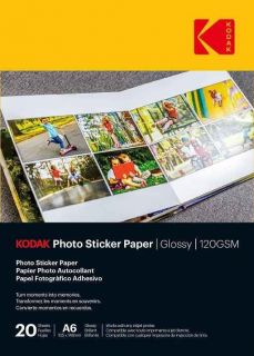 Kodak&nbsp;Photo Sticker Paper Gloss 120gsm A6x20  3510652