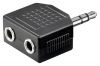 Aksesuāri datoru/planšetes&nbsp;-&nbsp;Goobay Headphone AUX adapter; 3.5 mm jack 1-to-2&nbsp;